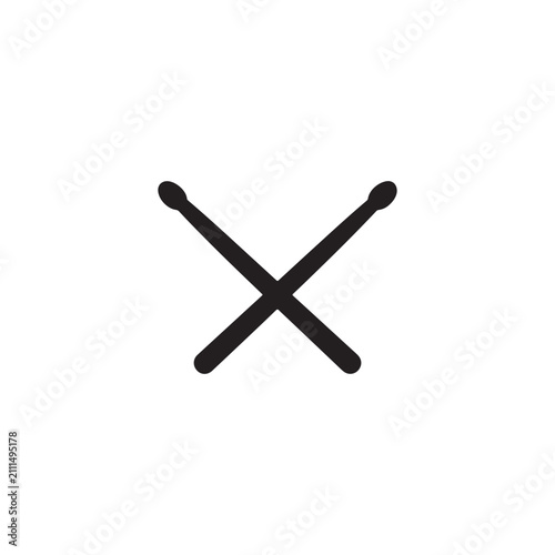 Drum sticks icon isolated on white background.