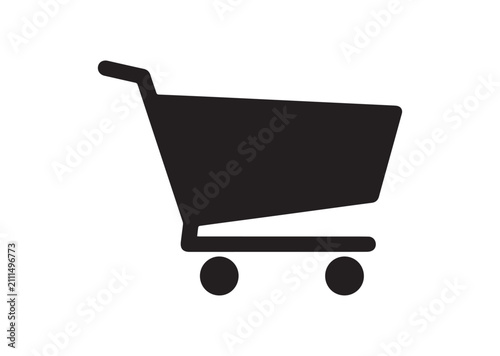 Shopping Cart Icon, Editable Solid Vector Illustration