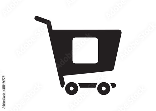 Shopping Cart Icon, Editable Solid Vector Illustration