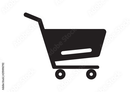 Shopping Cart Icon, Editable Solid Vector Illustration