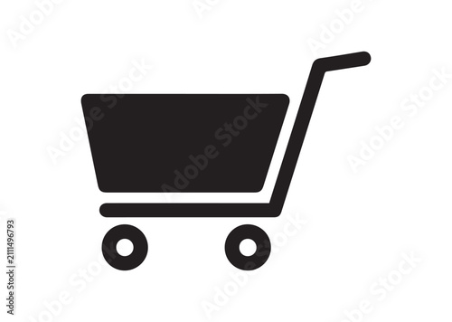 Shopping Cart Icon, Editable Solid Vector Illustration
