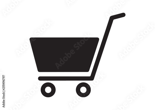 Shopping Cart Icon, Editable Solid Vector Illustration