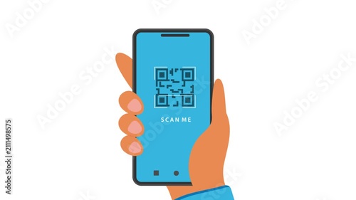 4k Smartphone QR Code Scan Animation with Hand