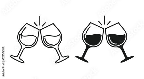 Konstfotografi Two wine glasses clinking in celebration