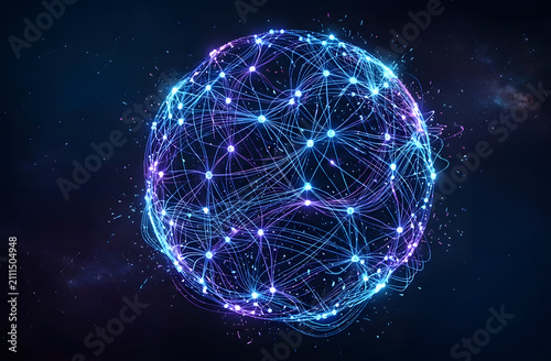 Neural Network Data Visualization, Artificial Intelligence Technology Background 