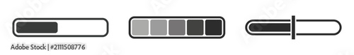Set of loading bars and progress indicators, flat icons for web design, user interface elements for software, games and applications, vector illustration