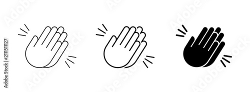 Clapping Hands Applause icon Set, Congratulations Praise Thank You Gesture Icon Collection