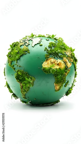 Green Earth Representing Eco-Friendly Planet With Lush Vegetation, A Symbol of Nature and Environmental Consciousness
