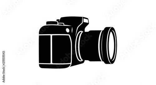 Fotografía Dslr Camera Silhouette Against A White Background