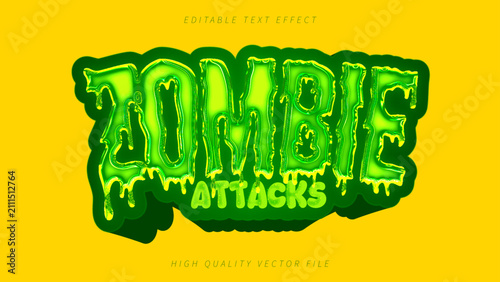 Liquid Zombie Game Tittle Customizable Vector Text Effect