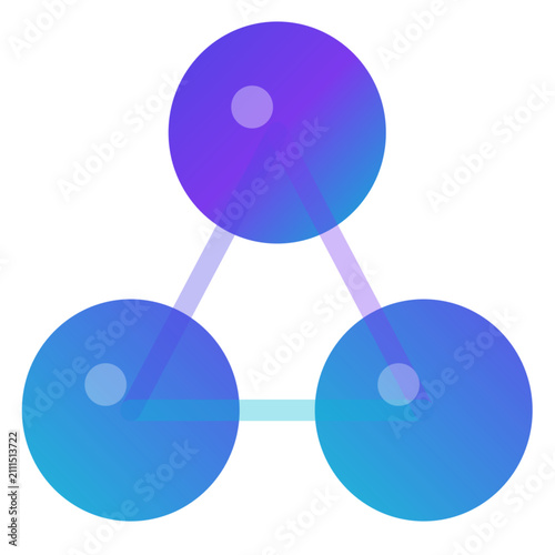 Abstract Network Connection Logo, Modern Gradient Technology Icon Vector
