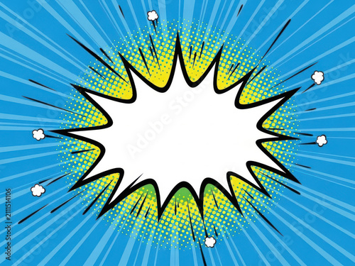 A Vibrant Comic Book Style Speech Bubble With A Dynamic Explosion Effect
