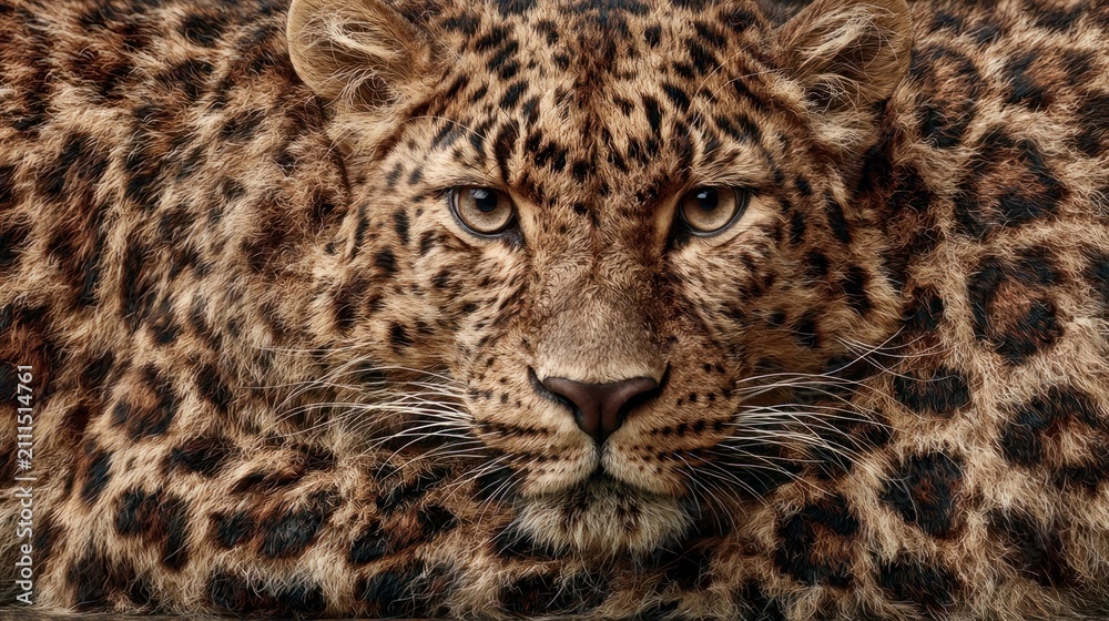 Obraz premium Intense Gaze of a Wild Leopard