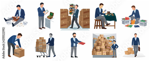 Foto Set of Financial Investigators and Bailiffs Confiscating Assets and Auditing Pro