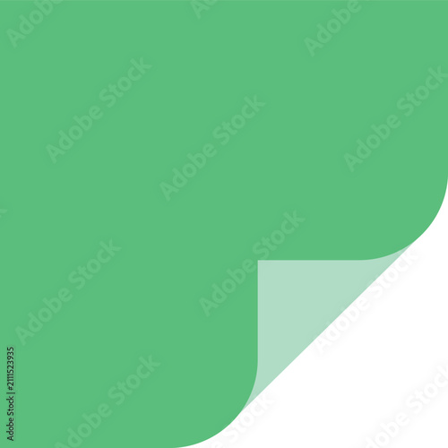 Minimalist Green Paper Corner Peel Graphic Element for Modern Digital Design Projects and Web Layout Templates