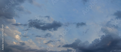 Photography Panoramic overcast sky with dark storm clouds before a storm