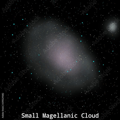 Canvastavla Small Magellanic Cloud Illustration (Milky Way Satellite Galaxies)