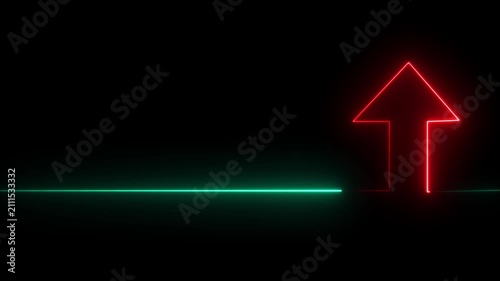 Abstract Glowing neon line icon and up arrow animation. growth up concept, Money, profit, investment, growth business up arrow animation pk video