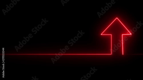 Abstract Glowing neon line icon and up arrow animation. growth up concept, Money, profit, investment, growth business up arrow animation bk video