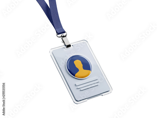 Blank id badge with lanyard for business and security