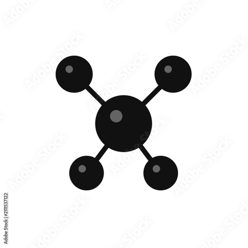 Molecule Atom Structure Logo, Modern Science Chemistry Icon Vector Mono