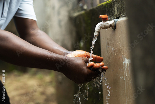 Hand washing with an outdoor type