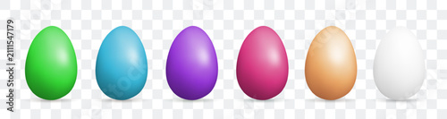 3d chicken egg set, realistic vector shell isolated