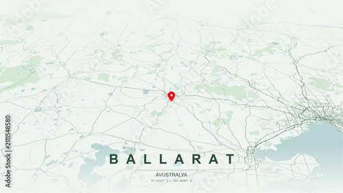 Bild auf Leinwand Modern minimalist vector map of Ballarat, Victoria