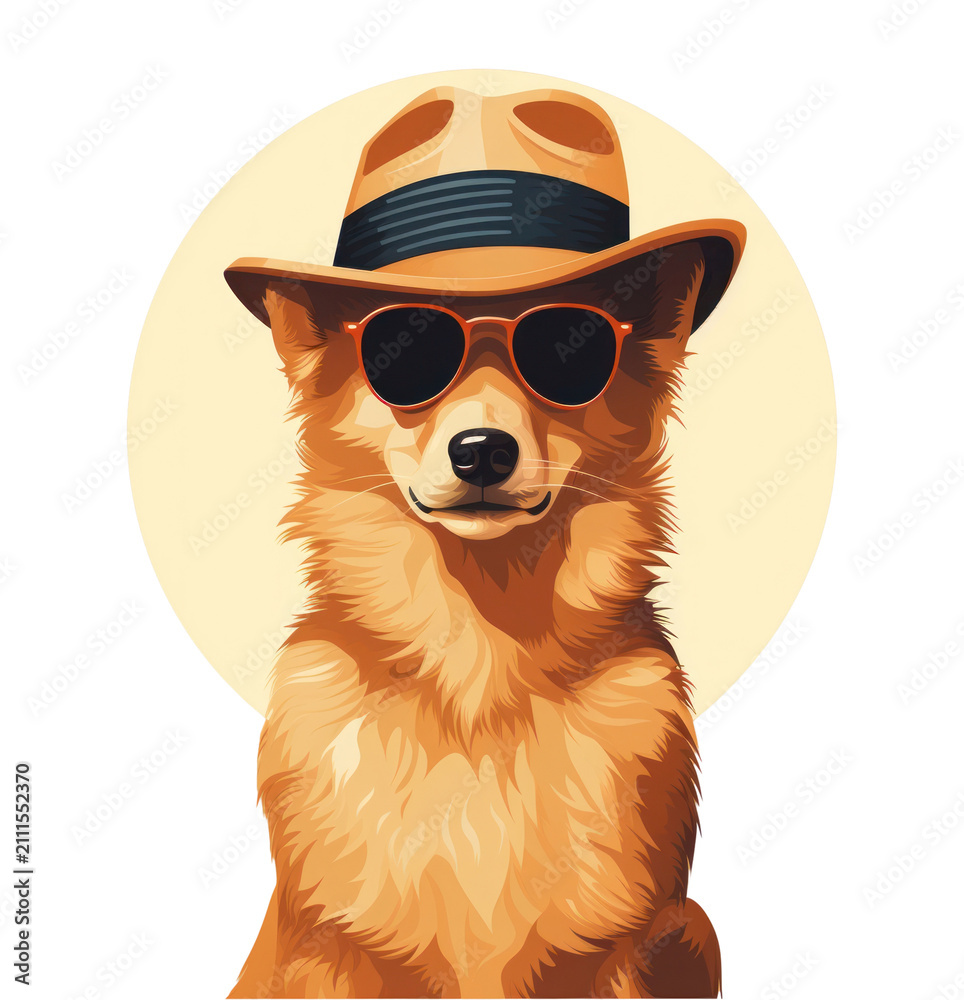 Fototapeta premium Sunglasses mammal animal dog.