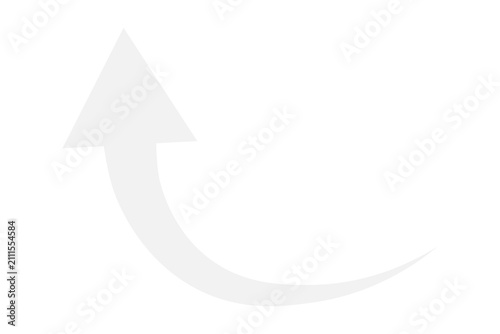 Fotografie Simple white curved arrow pointing up