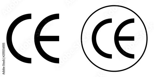 Картината върху платно Black ce marking symbols for product compliance and safety certification