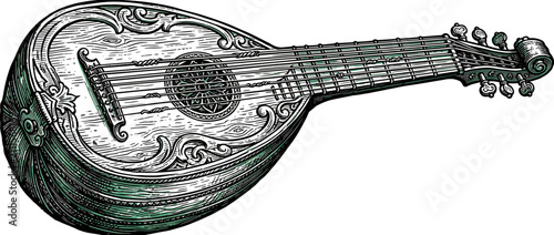 Foto Antique Stringed Instrument Illustration