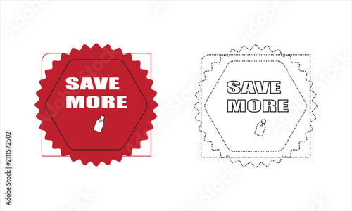save more price tag label -marketing sale badge vector illustration