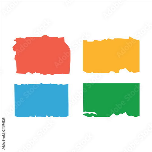 colorful torn paper label set -abstract ripped paper sticky notes collection