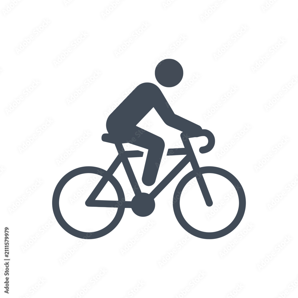 Obraz premium Bicycle cyclist icon silhouette sign symbol graphic. EPS Editable. Vector Illustrations.