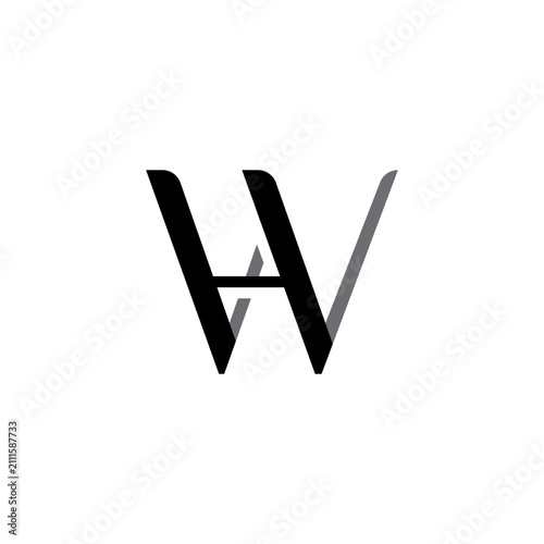 letter WH shadow simple unique logo monogram