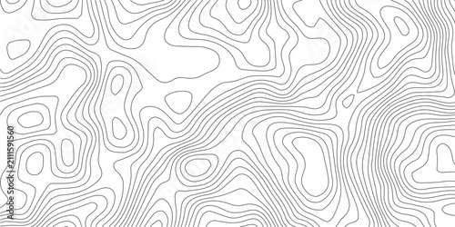 Abstract lines background. Contour maps. Topo contour map on white background. Abstract background with waves Geographic mountain relief.  Background of the Topographic Map. Abstract geometric 	