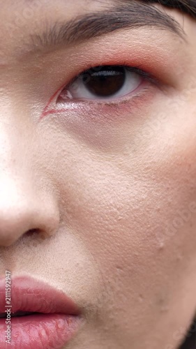 close up portrait of asian young woman. close up