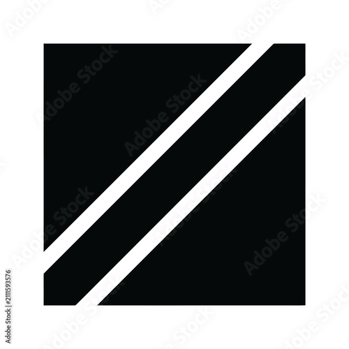Canvastavla Square graphic features a bold black background intersected by two parallel diagonal white lines