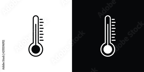 Cuadro en lienzo Thermometer icon thin line symbol series. EPS10