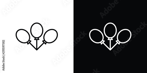 Bild auf Leinwand Balloons icon line art symbols set