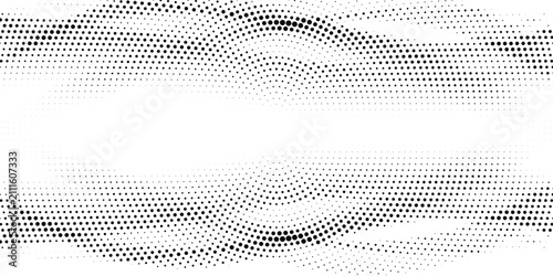 Minimalist Black Halftone Wave Pattern Abstract Graphic Design Background