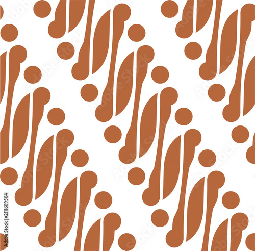 Canvas Print Traditional Indonesian batik motif with the shape of parang batik, suitable for backgrounds, batik cloth, covers, etc