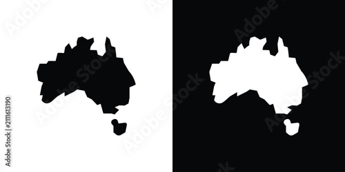 Photos Australia map icon simple graphics pack