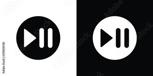 Bild auf Leinwand Play pause icon simple graphics pack