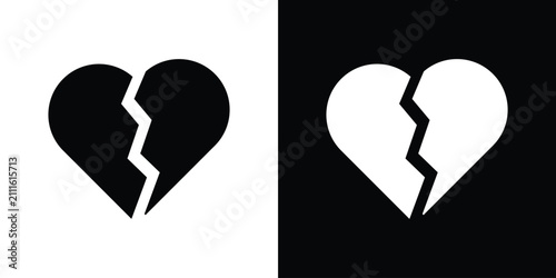 Canvastavla Broken heart icon minimal elements kit
