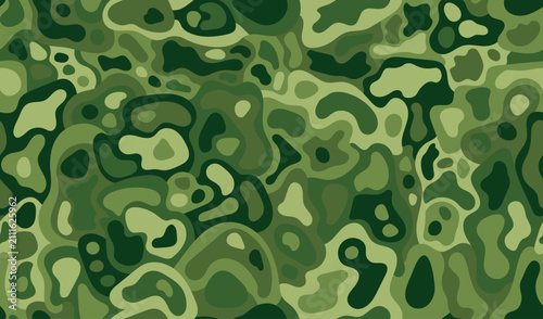 seamless camouflage pattern for outdoor apparel with green color combination