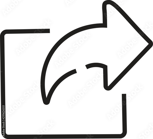 Share Outline Icon – Modern Connection Arrow Line Vector Symbol