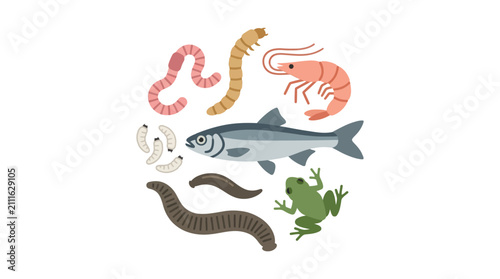 Canvastavla Set of Various Fishing Lures Baits and Tackle Accessories for Outdoor Recreation