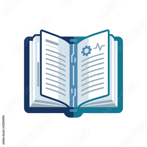 Open Book with Gear and Pulse Line.